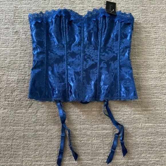 Frederick's Of Hollywood Royal Blue Sweetheart Dream Corset 38/L NWT - Picture 1 of 7